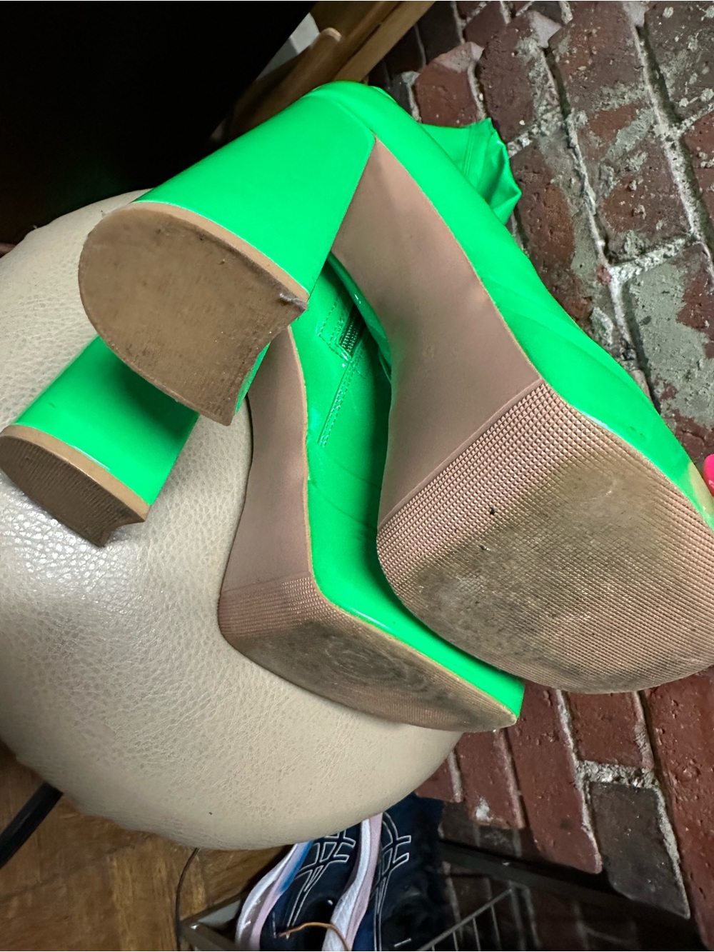 Neon Green Over-the-Knee Platform Boots - Women - Picture 6 of 6